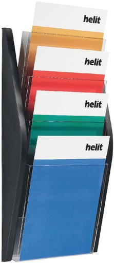 [506327] Folderhouder Helit wand 4x A4 zwart
