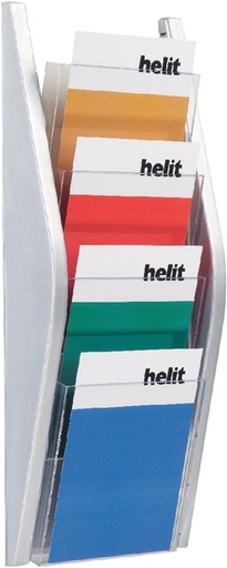 [506328] Folderhouder Helit wand 4x A5 zilver