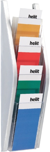 [506330] Folderhouder Helit wand 4x 1/3 A4 zilver