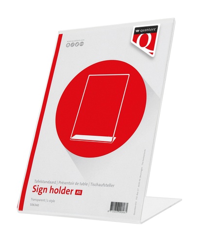 [506340] Kaarthouder Quantore A5 L-staand
