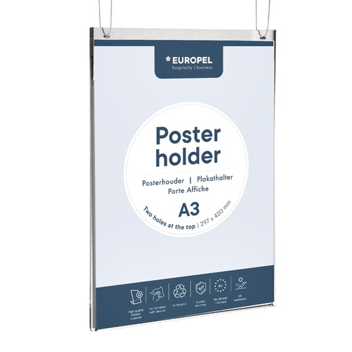 [506456] Posterhouder Europel A3 staand acryl
