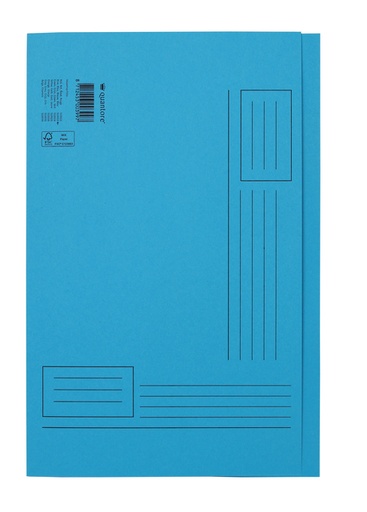 [510023] Vouwmap Quantore Folio ongelijke zijde 250gr blauw