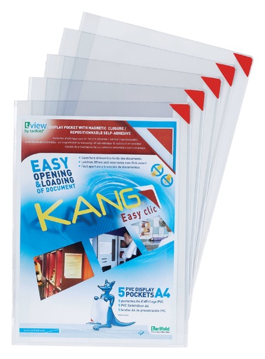 [510360] Presenteerhoes Djois Kang easy clic A4 herpositioneerbaar zelfklevend 5 stuks