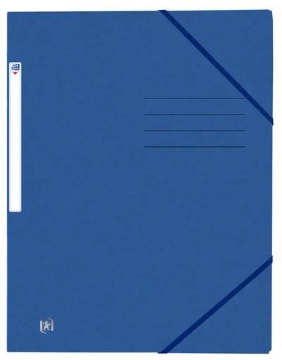 [510711] Elastomap Oxford Top File+ A4 3 kleppen 390gr blauw
