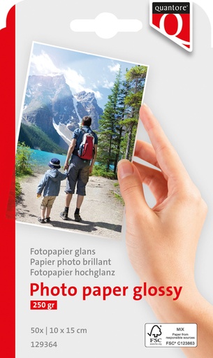 [129364] Fotopapier Quantore 10x15cm glans 50 vel 250gr