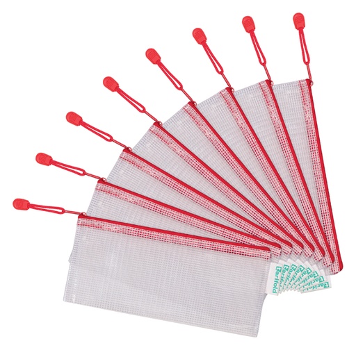 [512478] Opbergtas Tarifold met rits 250x115mm PVC rood