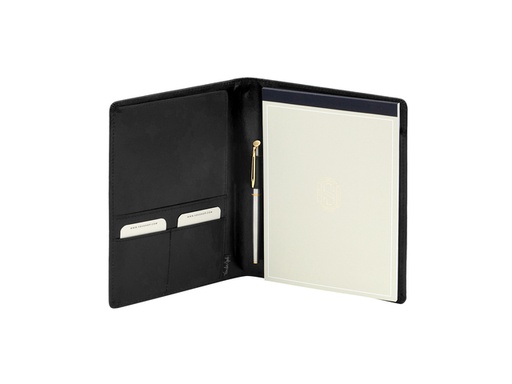 [513075] Schrijfmap van der Spek A5 buffelleer zwart