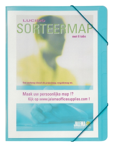 [530051] Sorteermap Djois personaliseerbaar A4 6 tabbladenblauw