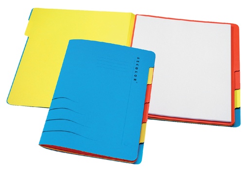 [530055] Sorteermap Secolor sixtab 6 tabbladen 100% gerecycled karton 250 gr blauw