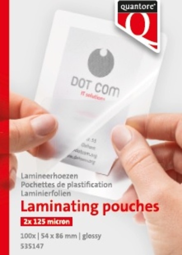[535147] Lamineerhoes Quantore creditcard 54x86mm 2x125micron 100 stuks