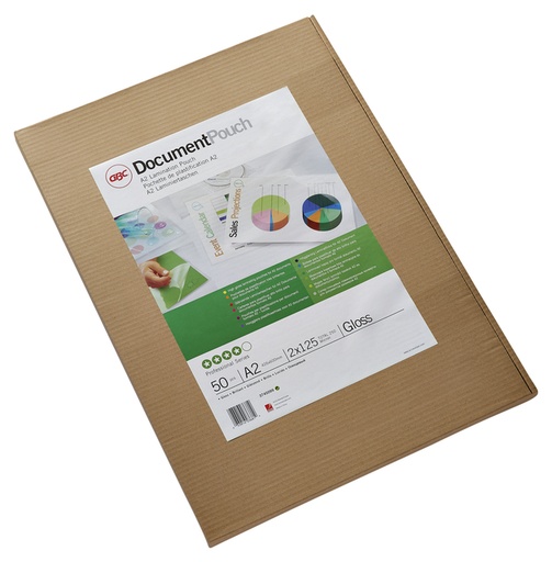 [535364] Lamineerhoes GBC A2 2x125micron document 50 stuks