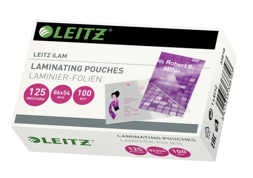 [535545] Lamineerhoes Leitz iLAM 54x86mm 2x125micron EVA 100 stuks