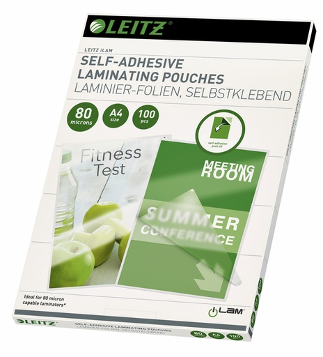 [535546] Lamineerhoes Leitz iLAM A4 zelfklevend 2x80micron EVA 100 stuks