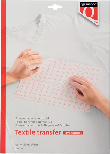 [129814] Inkjet transferpapier voor textiel Quantore lichte kleding 6 vel