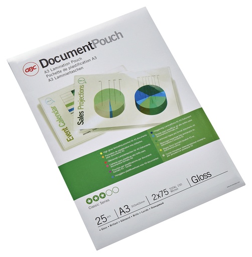 [536097] Lamineerhoes GBC A3 2x75micron document 25 stuks
