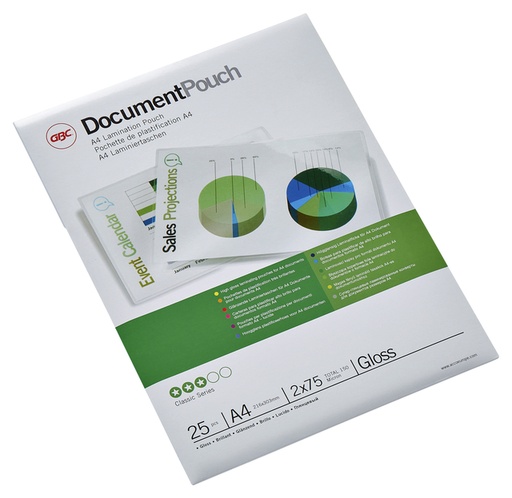 [536098] Lamineerhoes GBC A4 2x75micron document 25 stuks