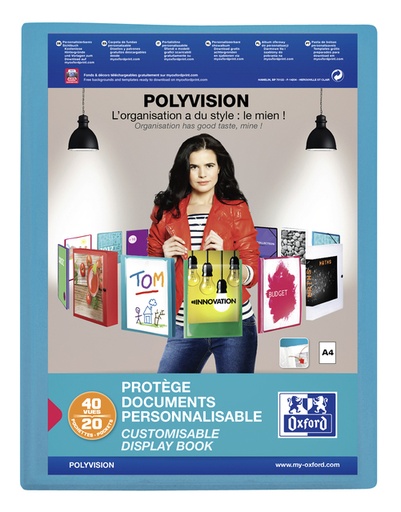 [541843] Showalbum Oxford Polyvision A4 20-tassen PP blauw