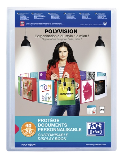 [541848] Showalbum Oxford Polyvision A4 20-tassen PP transparant