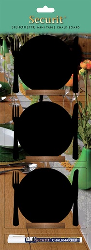 [552021] Krijtbord Securit bord 100x120mm houten voet 3 stuks