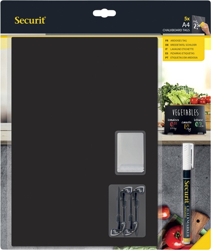 [552056] Krijtbord Securit A4 tags 5 stuks