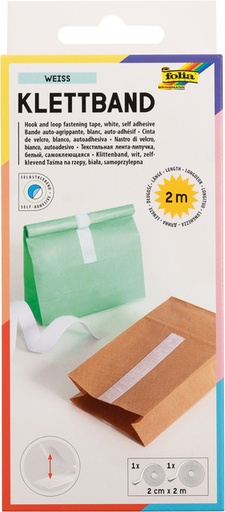 [580049] Klittenband Folia 20mmx2m wit 2 rollen