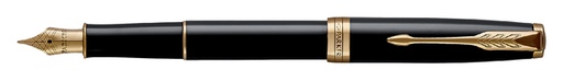 [600222] Vulpen Parker Sonnet black lacquer GT fijn