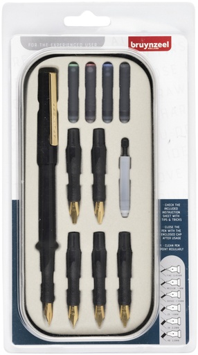 [600608] Kalligrafiepen Bruynzeel luxe set à 14 stuks 60344014
